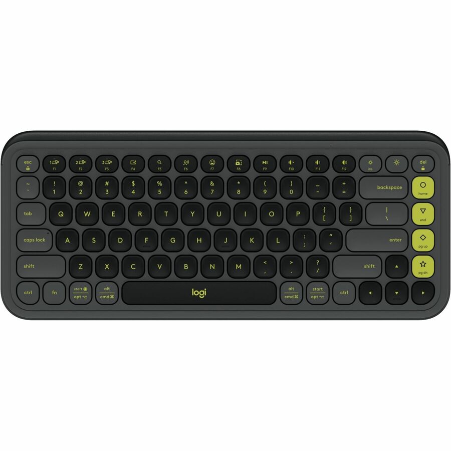 Logitech POP ICON KEYS Wireless Bluetooth Keyboard, Comfortable Typing, Programmable Keys, Easy-Switch Between up to 3 Devices (Graphite & Green) - 920-013143