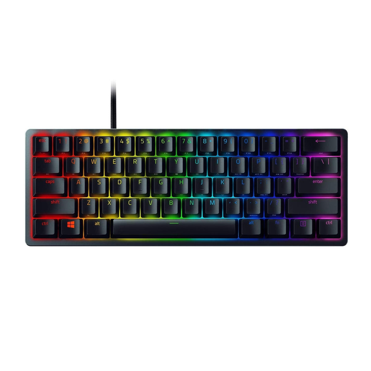 Razer Huntsman Mini 60% Gaming Keyboard: Clicky Optical Switches - Rapid Trigger Mode - Chroma RGB Lighting - PBT Keycaps - Onboard Memory - Snap Tap - Classic Black