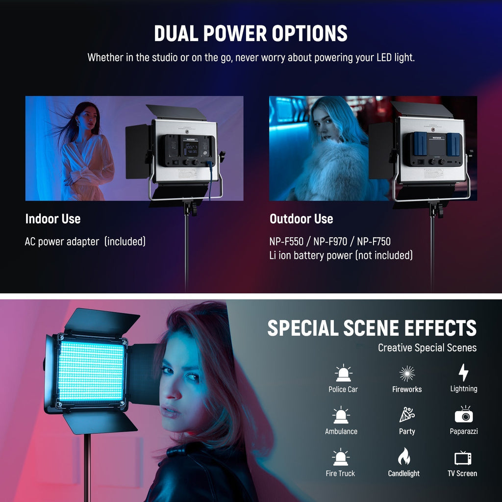 NEEWER 2 Pack Upgraded RGB660 PRO II LED Video Light