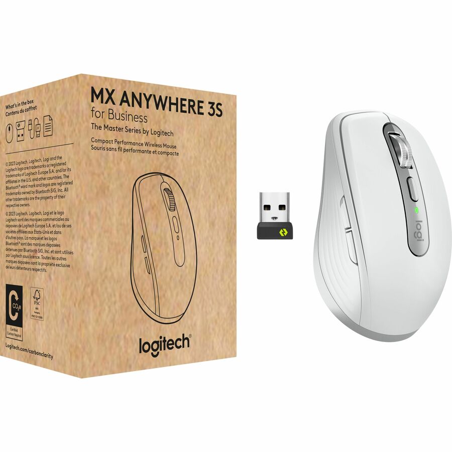 Logitech MX Anywhere 3S for Business - Wireless Mouse - Darkfield - Wireless - Bluetooth