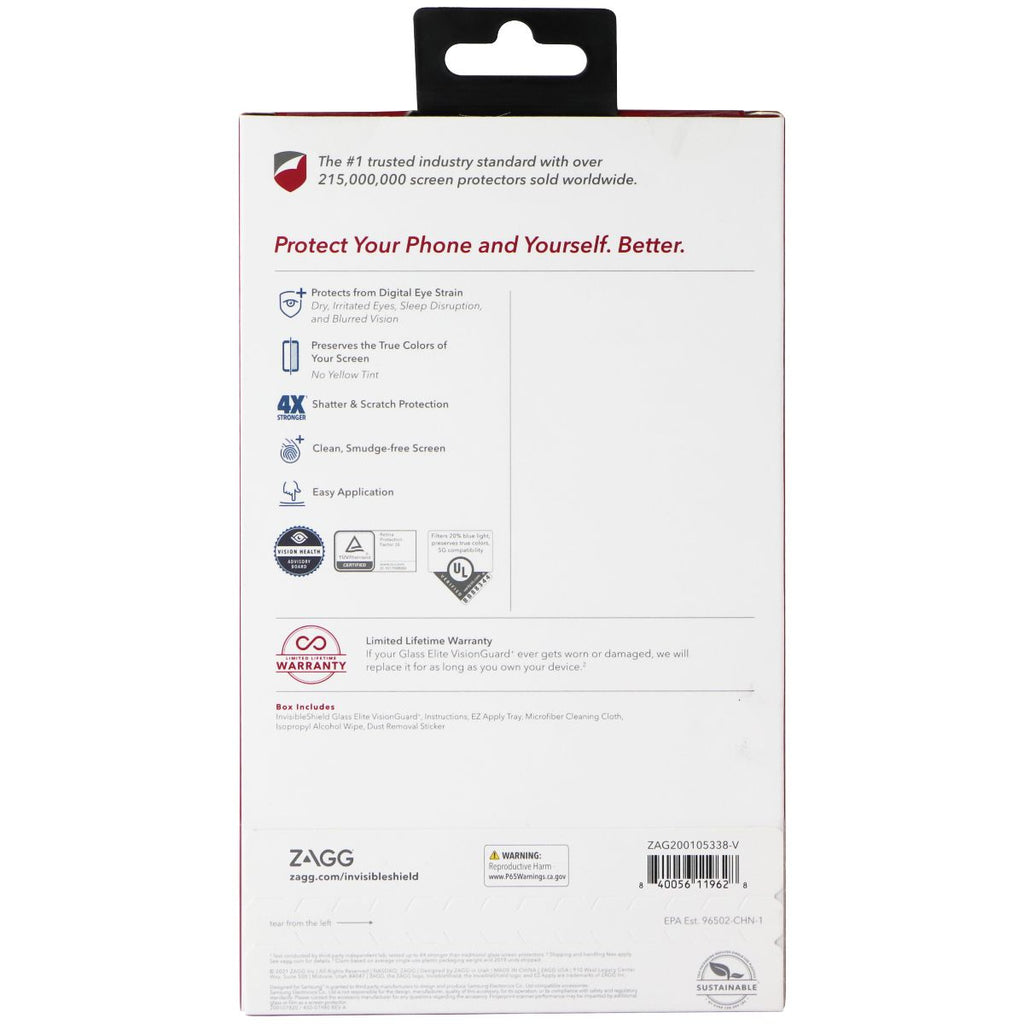 ZAGG (Glass Elite VisionGuard+) Screen Protector for V60 ThinQ 5G UW