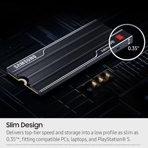Samsung 1TB 9100 Pro with Heatsink Internal SSD Drive, PCIe 5.0 x4, NVMe 2.0 - MZ-VAP1T0CW